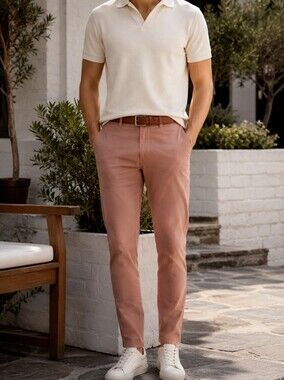 Lululemon Commission Chino Pants Earth Dye Pink Men’s 32 Slim Tapered Travel